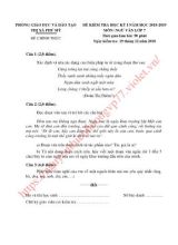 Đề kiểm tra học kỳ I môn Ngữ văn Lớp 7 - Năm học 2018-2019 - Phòng giáo dục và đào tạo Thị xã Phú Mỹ (Có đáp án)